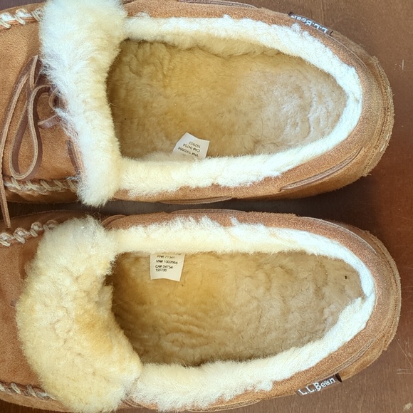 L.L. Bean Men's Wicked Good Moccasins Size 9 Wide Brown Slip On Shoes - Picture 9 of 10